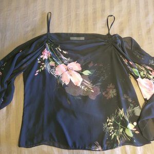 Charlotte Russe Sheer Cold Shoulder Top